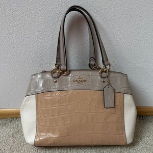 Coach Brooke Embossed Leather Satchel Shoulder/Crossbody Bag Vintage